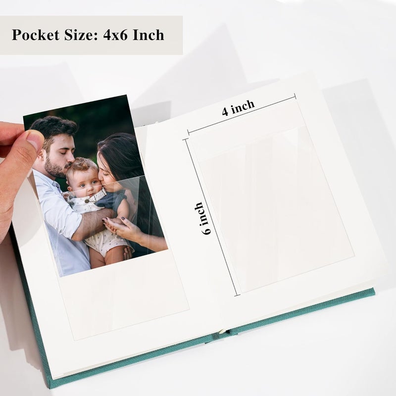 Remowith Premium Small Photo Album 4x6 with 20 Pockets, Linen Cover Memory Book with Writing Space Ideal for Wedding Photo Albums, Baby Books, and Travel Journals, Beige - Image 4